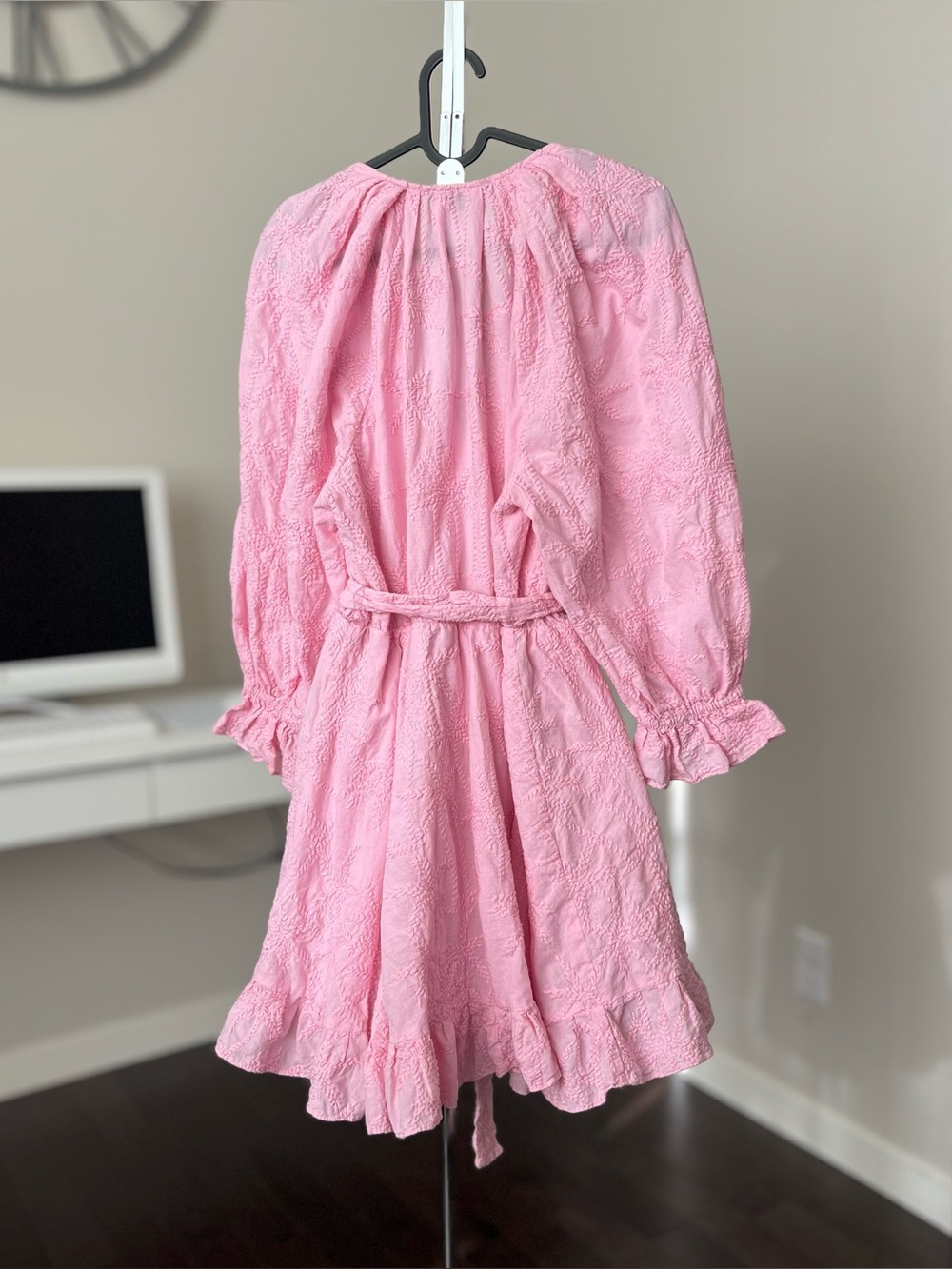 Maje Light Pink Ruffled Mini Dress - Picture 4 of 13